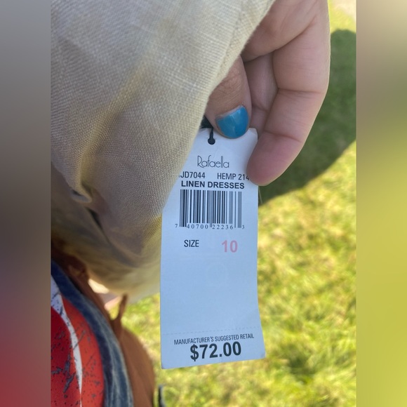 Rafaella linen fit & flare khaki midi dress size 10 NWT - Picture 5 of 7